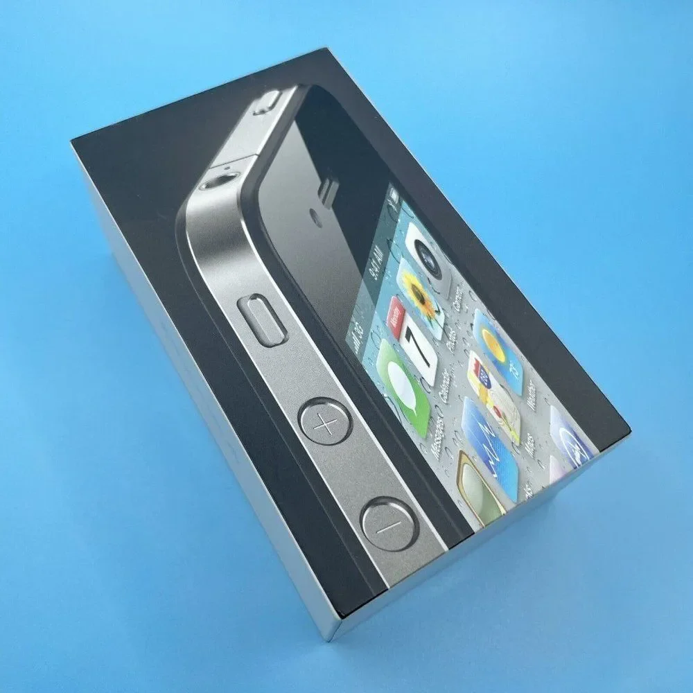 Apple iPhone 4 Black 16GB Empty Box with Tray Manuals Stickers Only NO PHONE